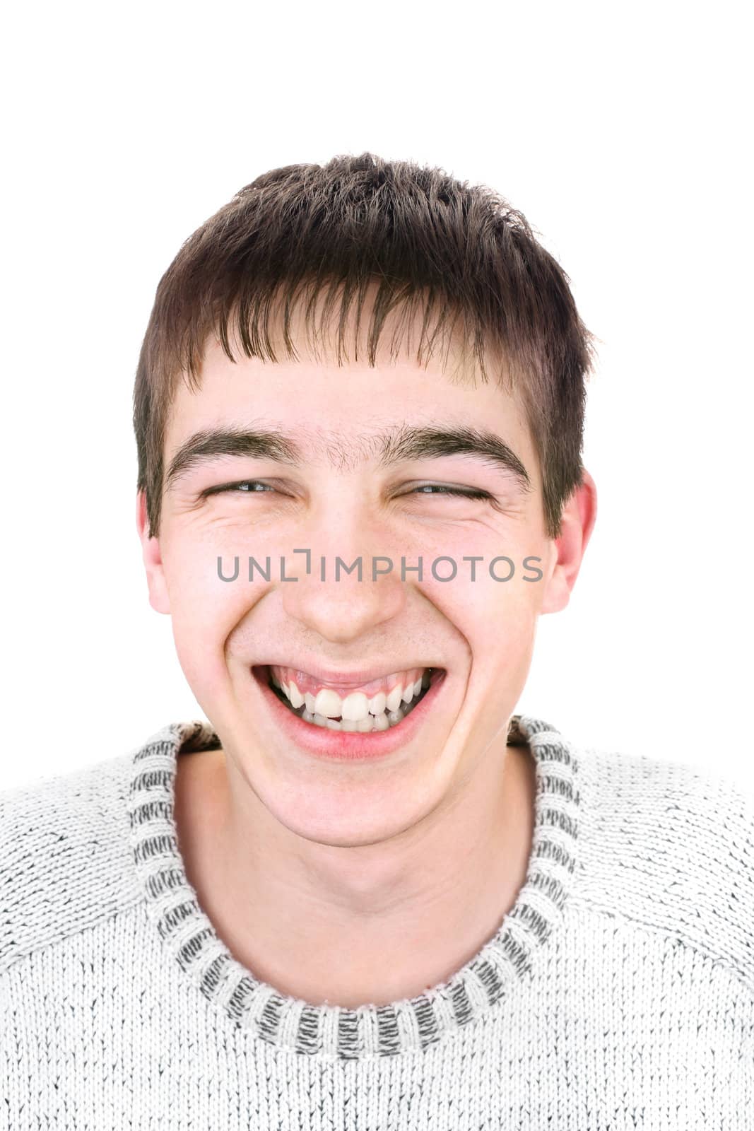 cheerful young man portrait isolated on the white background