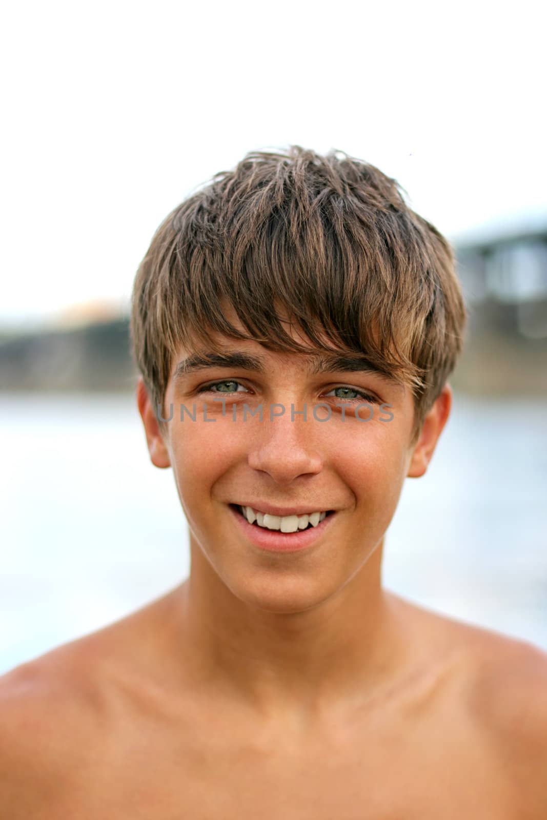 happy teenager portrait on the beach