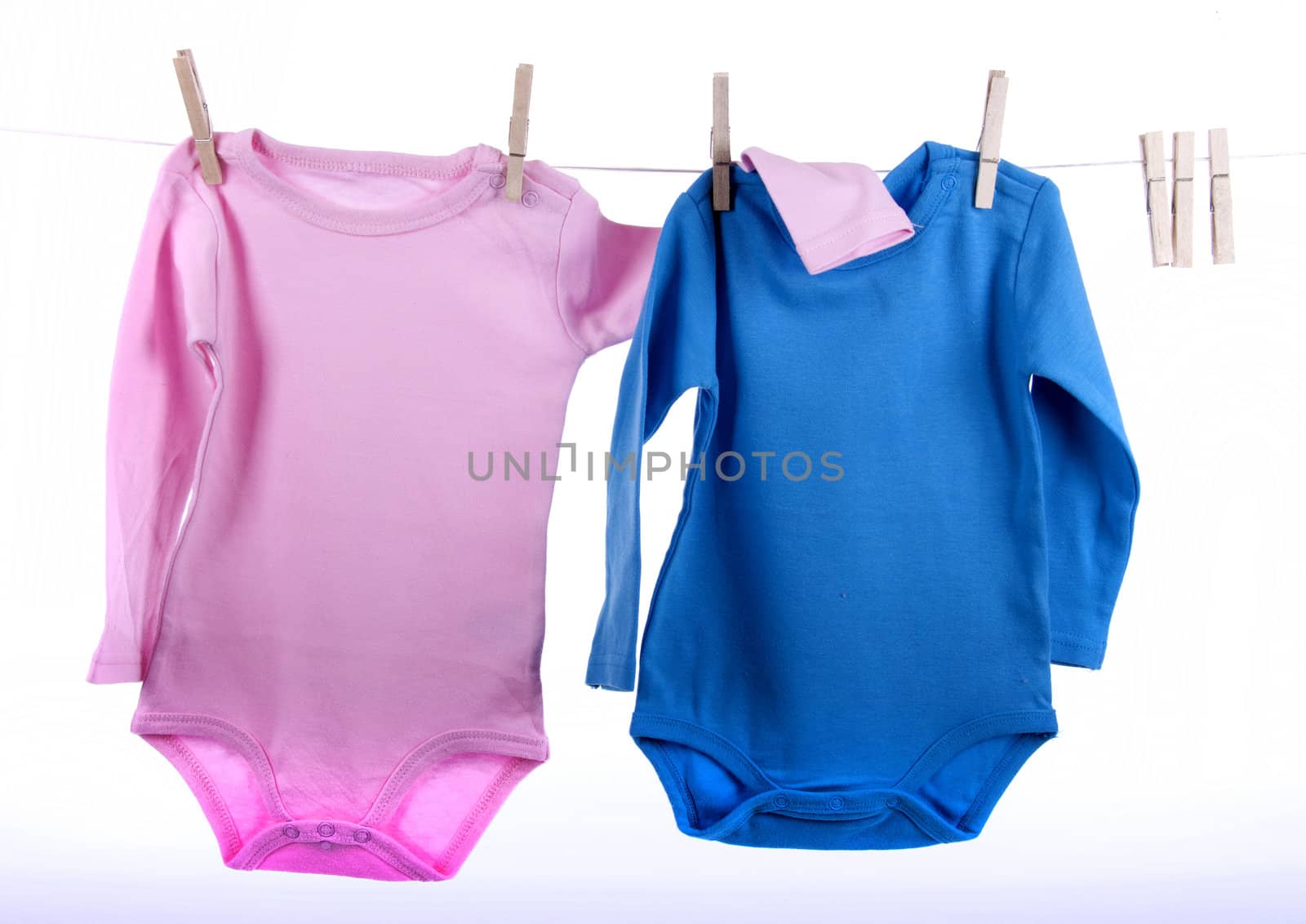 Baby clothes on a clothesline