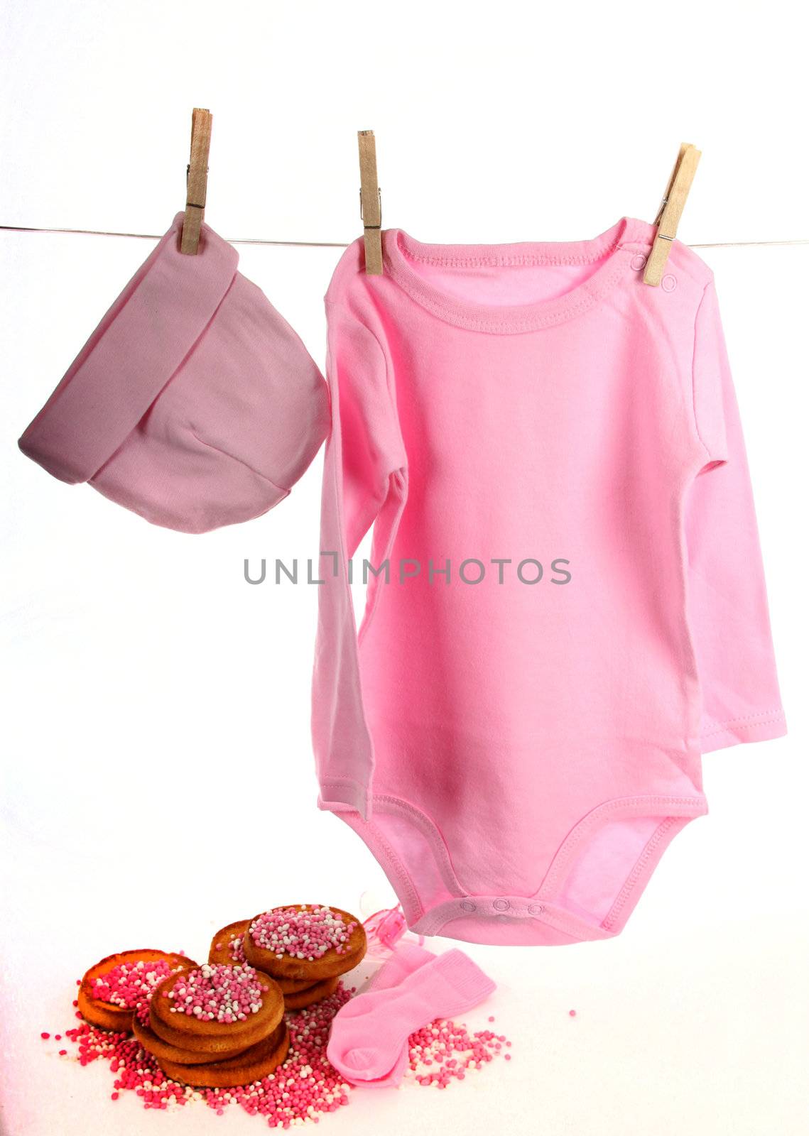 Baby clothes on a clothesline