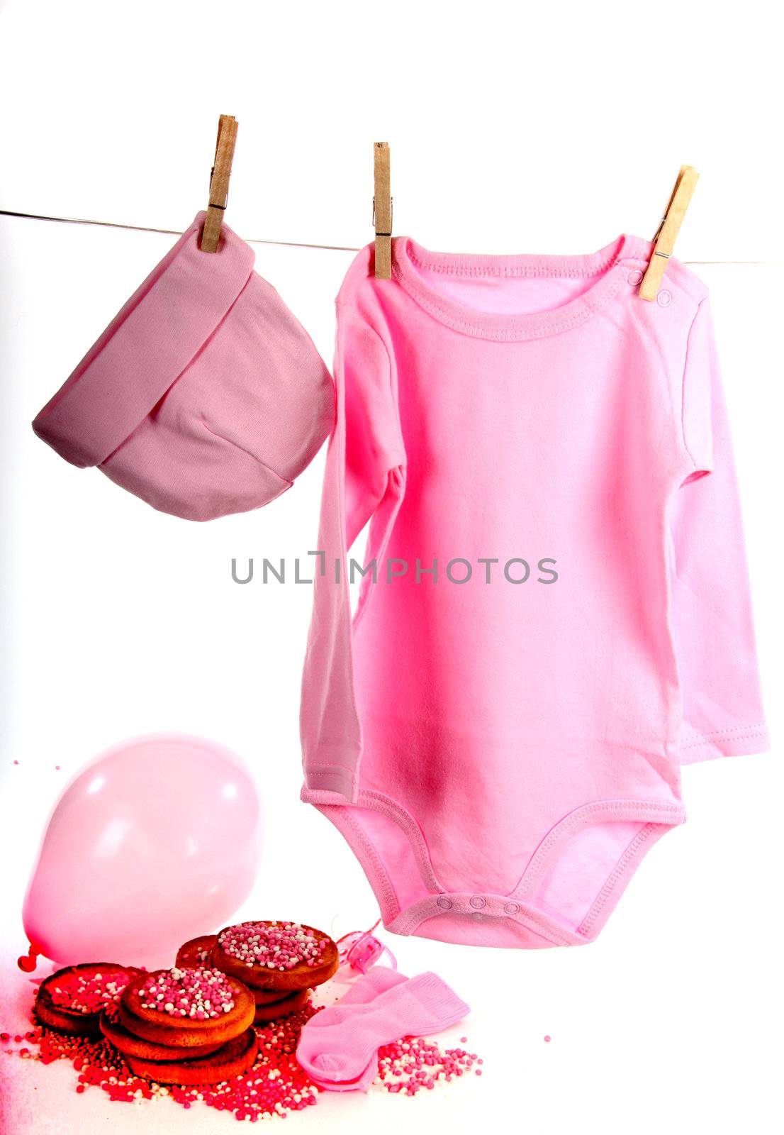 Baby clothes on a clothesline