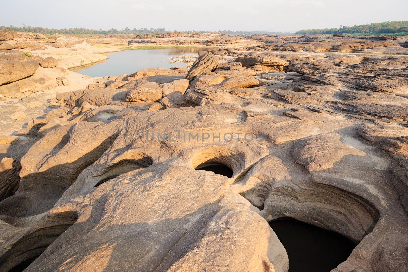 The light on three thousand waving ,this is travel  look like Grand Canyon  in Ubon Ratchathani , Thailand.