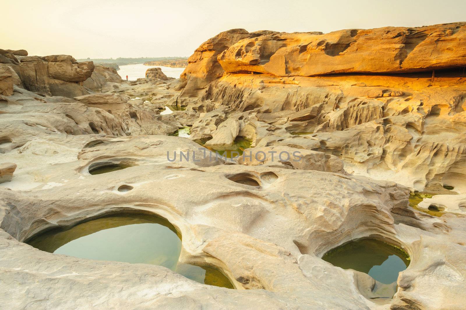 The light on three thousand waving ,this is travel  look like Grand Canyon  in Ubon Ratchathani , Thailand.