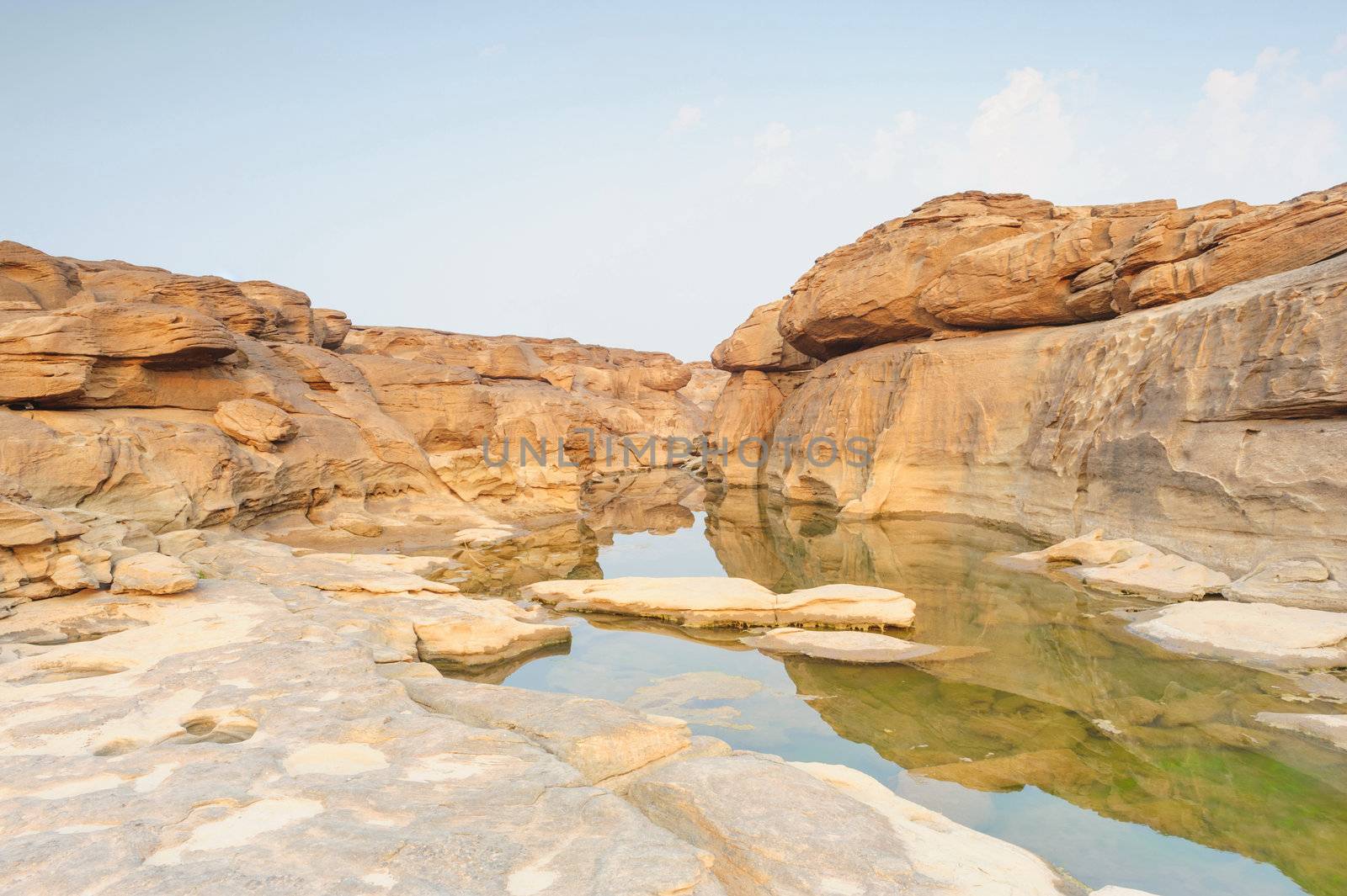 The light on three thousand waving ,this is travel  look like Grand Canyon  in Ubon Ratchathani , Thailand.