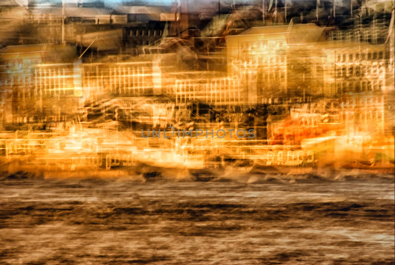 Hamburg St. Pauli piers with motion blur
