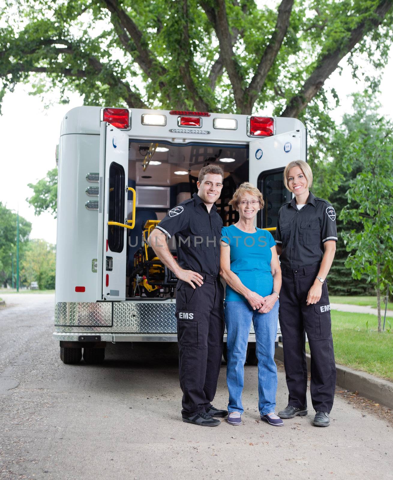 Ambulance Staff with Patient by leaf