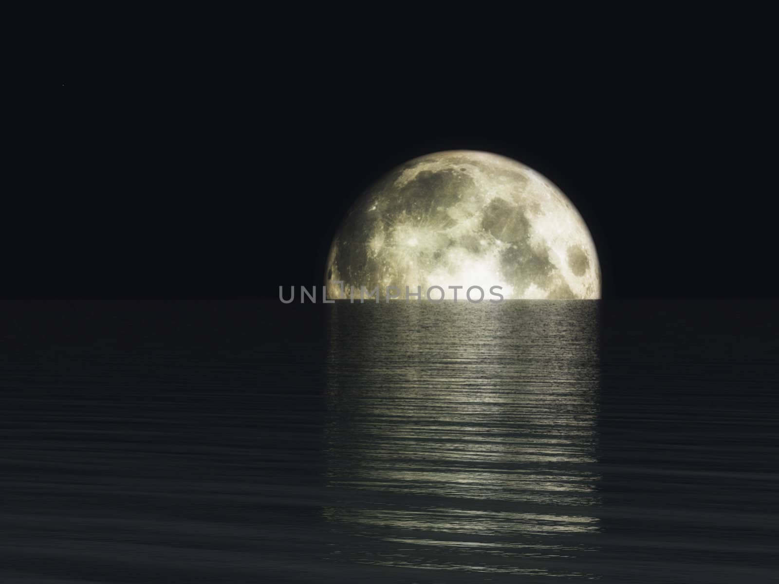 Digital Visualization of a Moonset by 3quarks