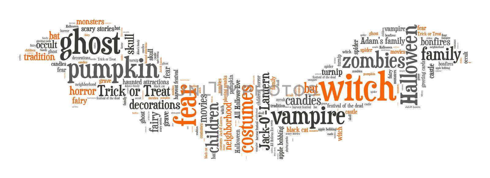 Halloween bat word cloud
