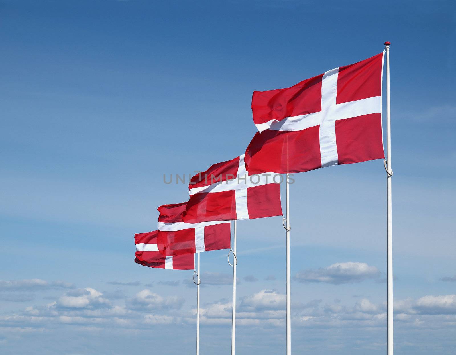 four flapping danish flags by Ric510