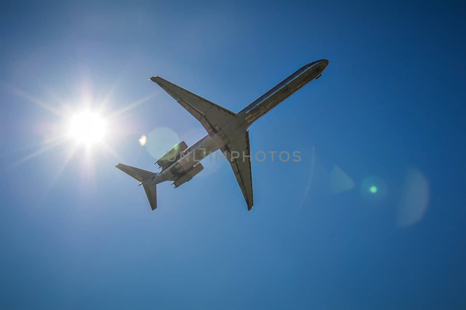 jet approaching airport by digidreamgrafix