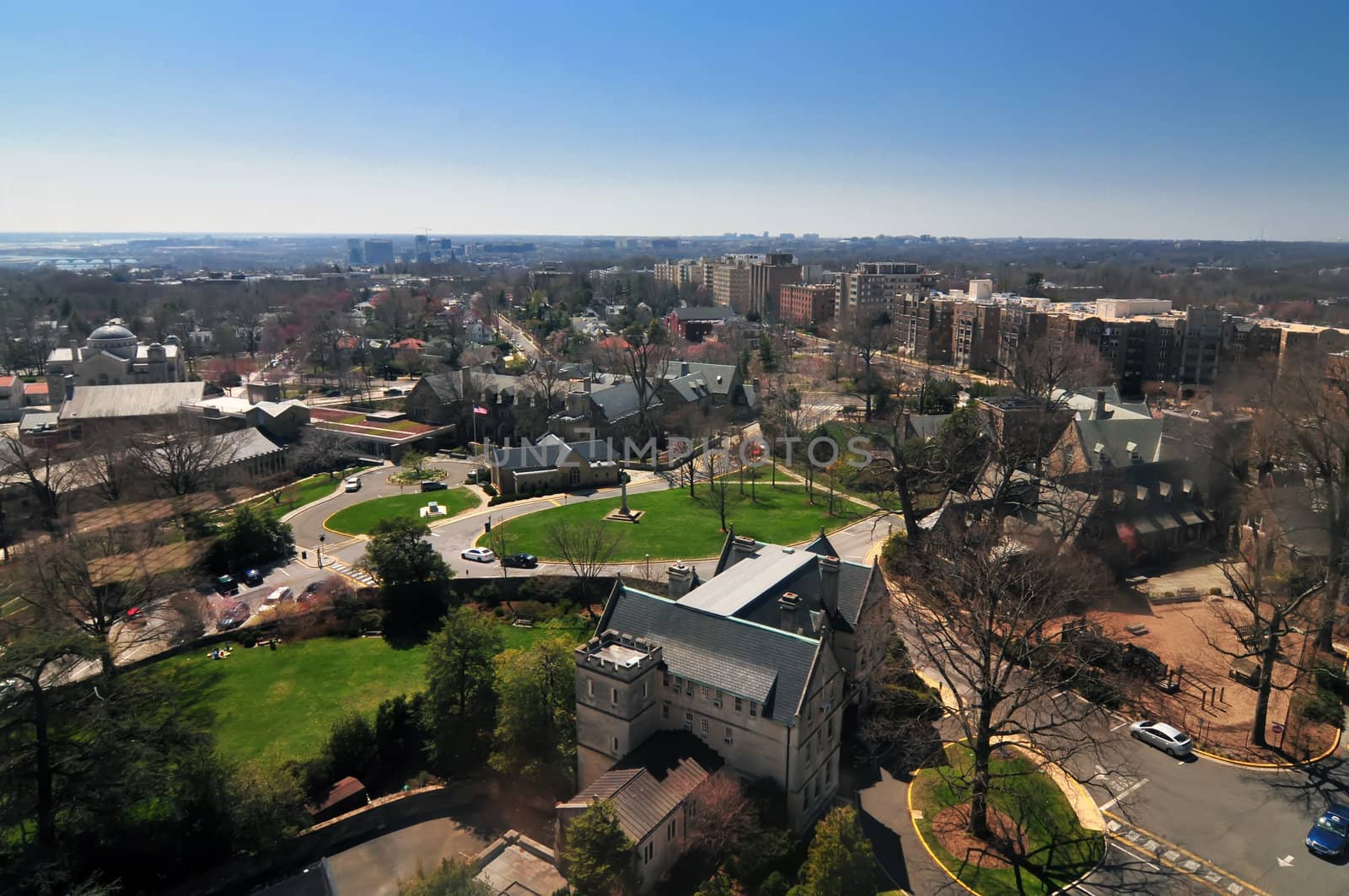 aerial over us capital city - washington dc by digidreamgrafix