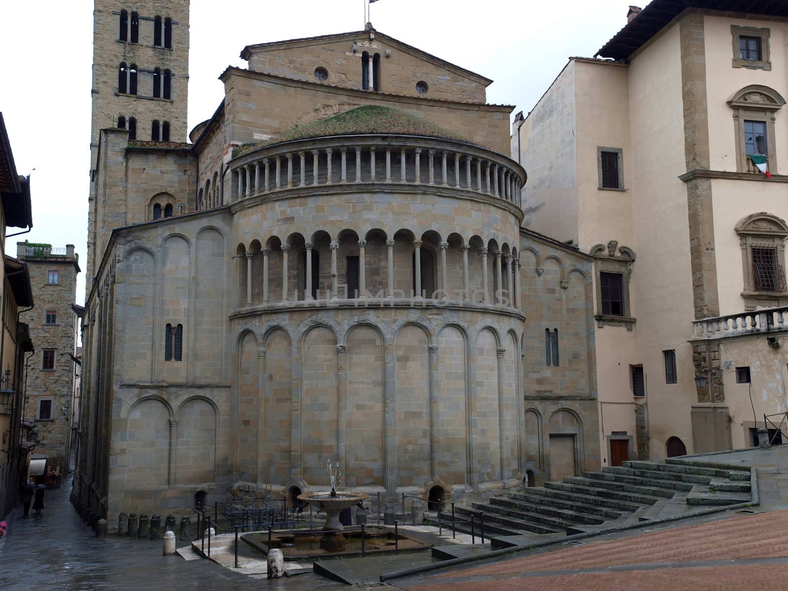 Arezzo - Romanesque Apse of Santa Maria della Pieve in Piazza Grande, Tuscany,  Italy 
