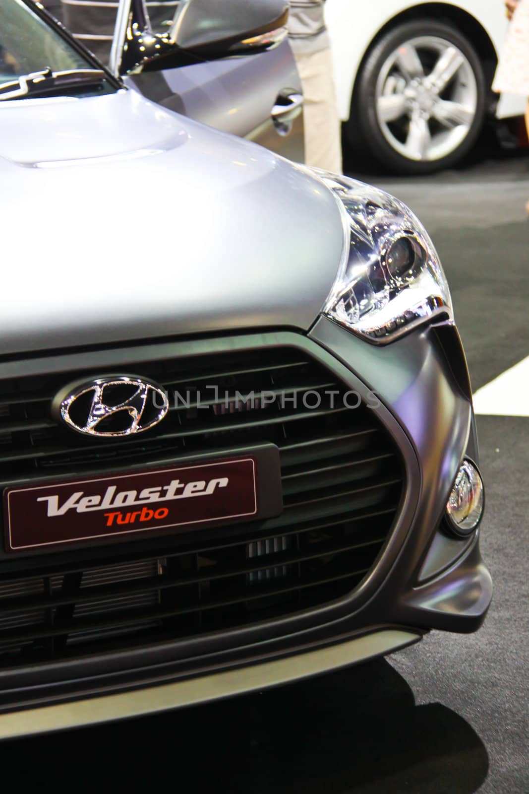 BANGKOK, THAILAND - April 2- Hyundai Veloster is shown in Bangkok international motor show 2013 on April 2, 2013 in Bangkok, Thailand.