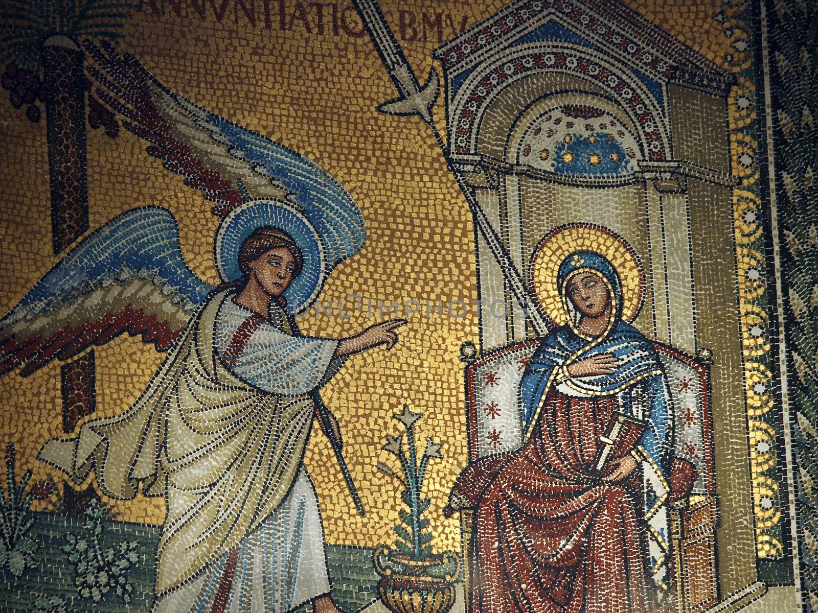 Chiusi - The Romanesque Cathedral (Duomo) of San Secondiano, built around 560 AD over a pre-existing basilica, and renovated in the 13th century. Mosaic with scenes from the life of Virgin Mary