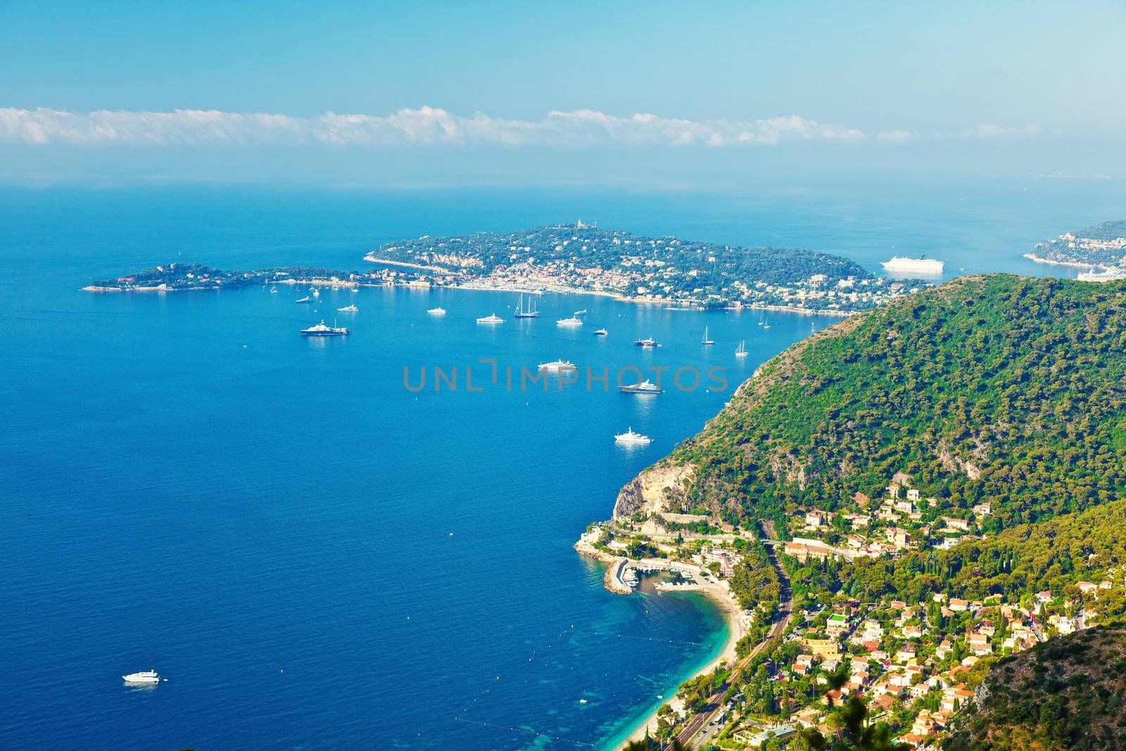 French riviera. turquoise sea and blue sky 