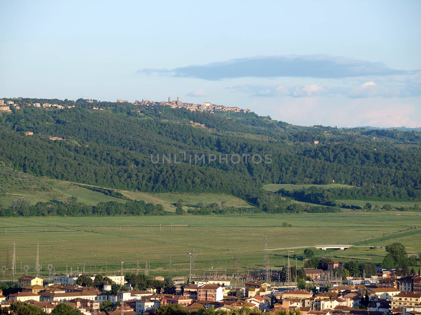 The beautiful landscape of Tuscany. View of the hills between Montepulciano and Chiusi