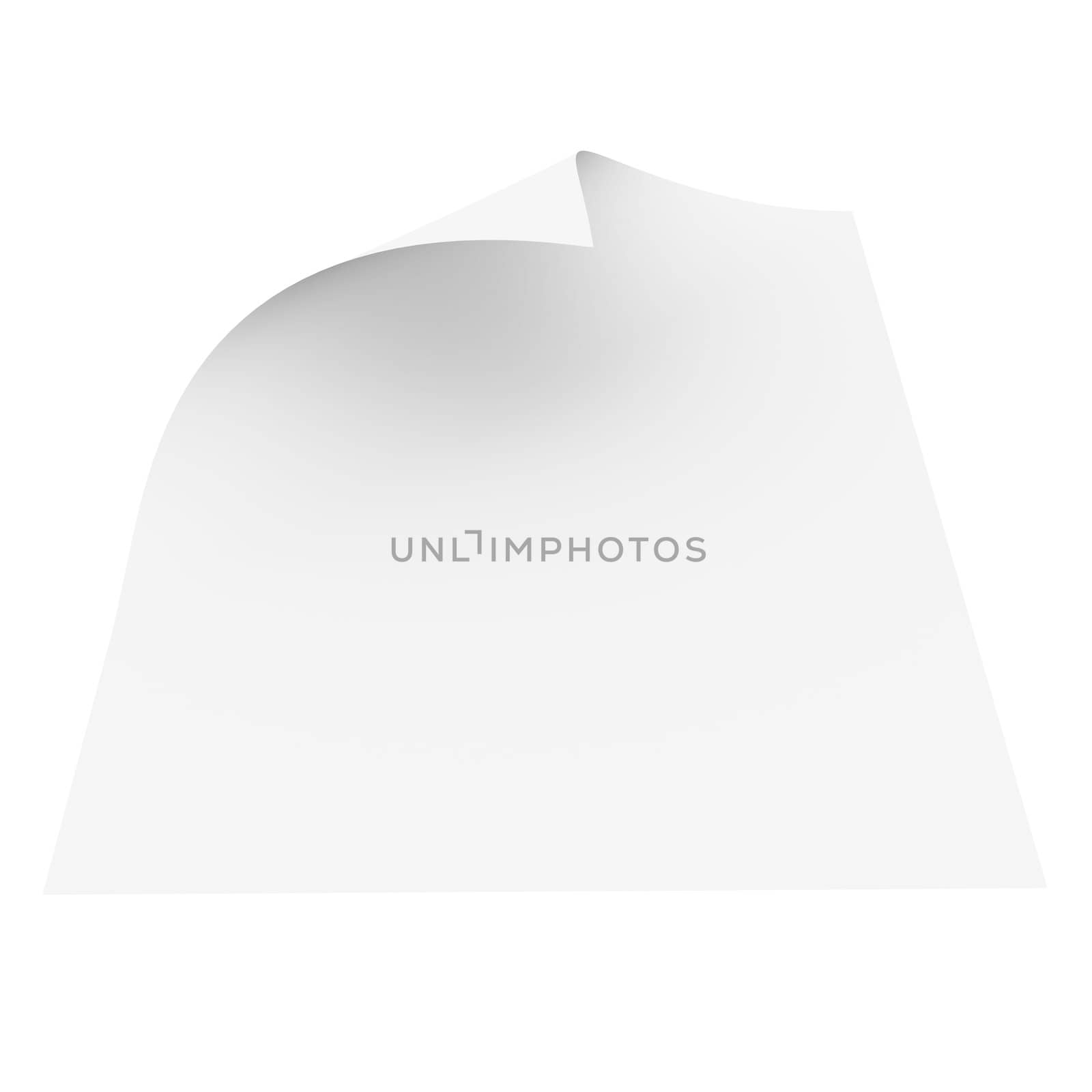 White blank paper with a bent corner by cherezoff