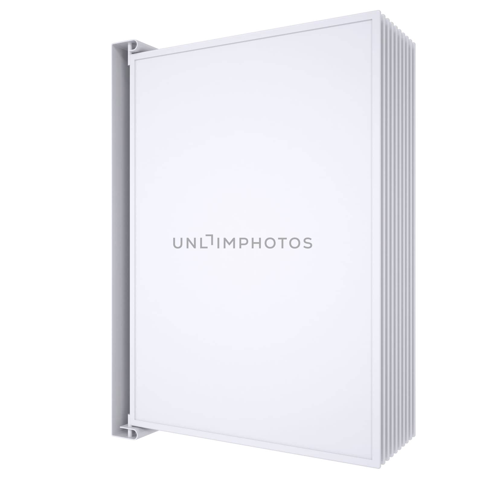 Advertising element to turn the page. Isolated render on a white background