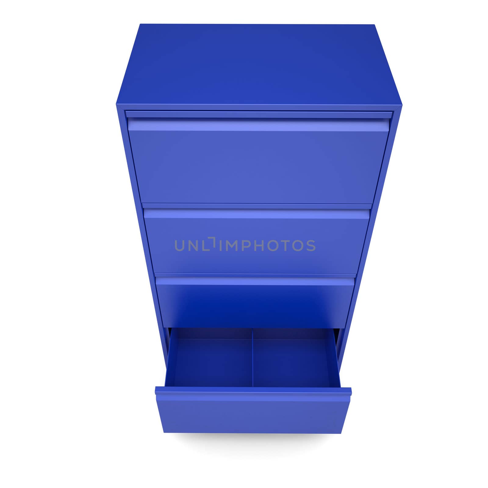Blue metal cabinet. Isolated render on a white background