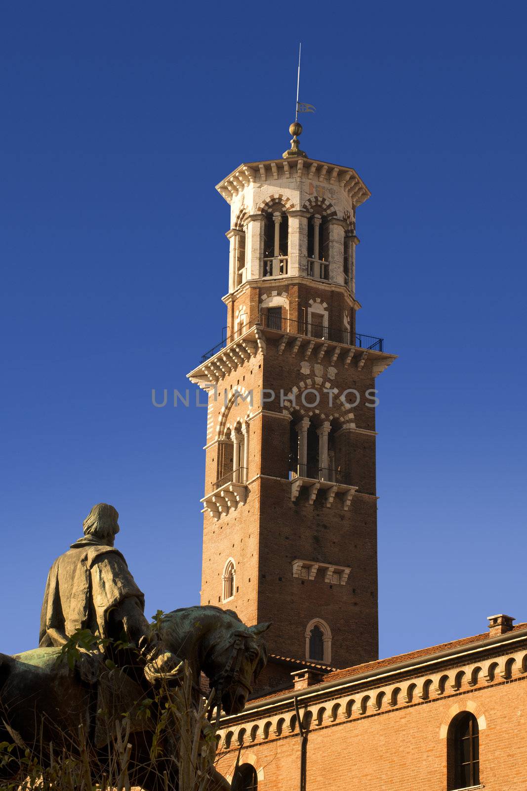 Medieval tower of the Lamberti in Verona - Italy
