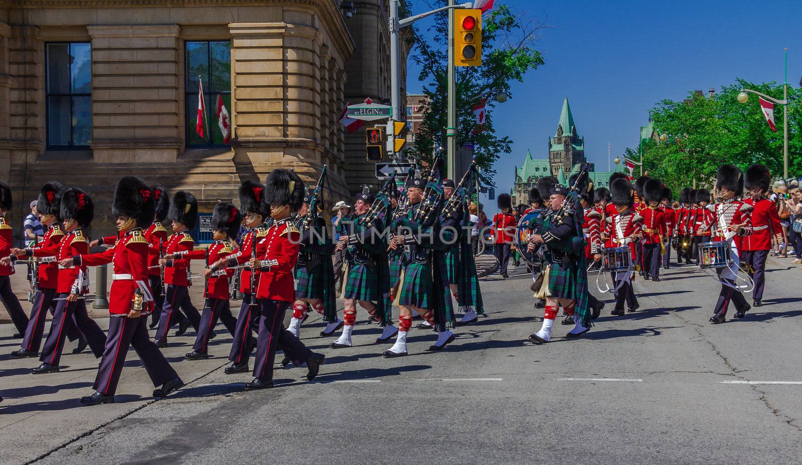 Ceremonial Guard Parade in Ottawa on Parliament Hill, Ontario, Canada