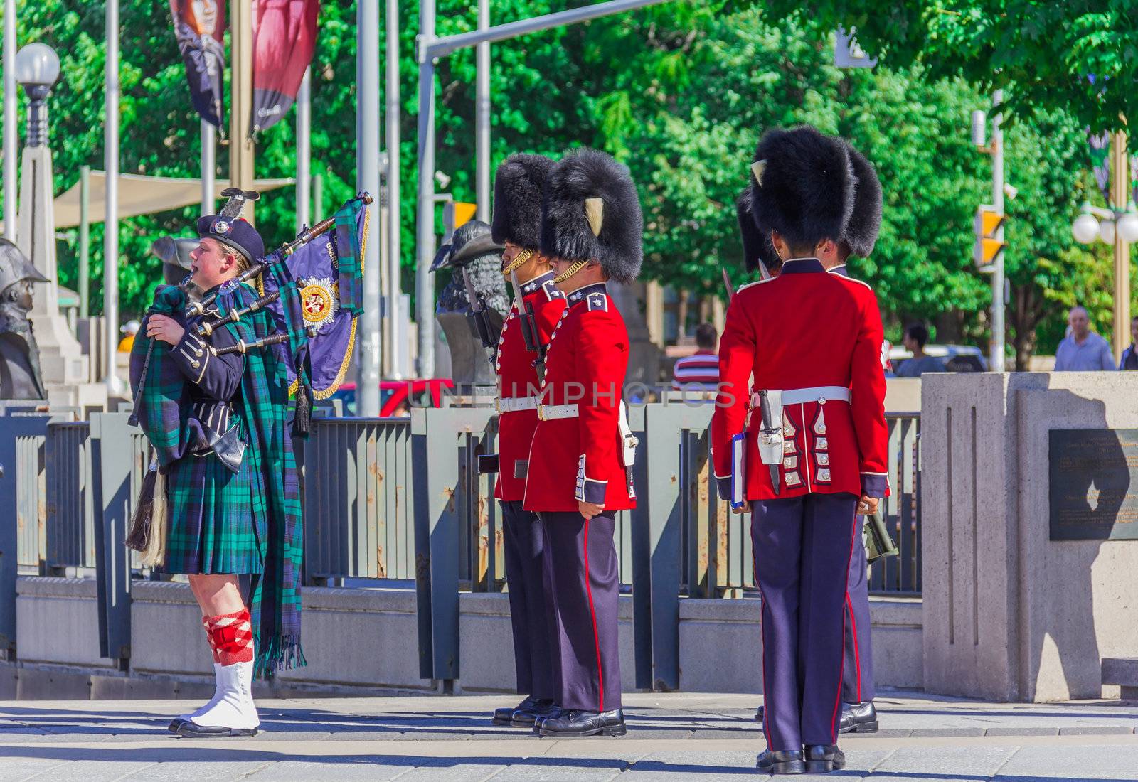 Ceremonial Guard Parade in Ottawa on Parliament Hill, Ontario, Canada