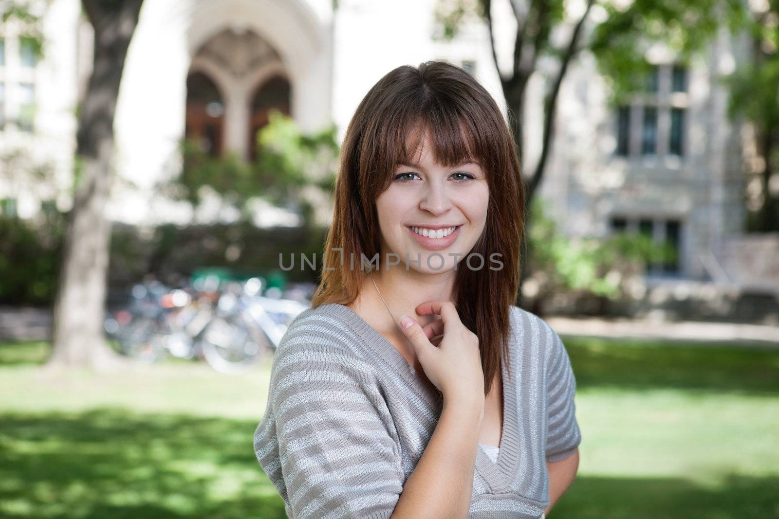 Portrait of a sweet young college student