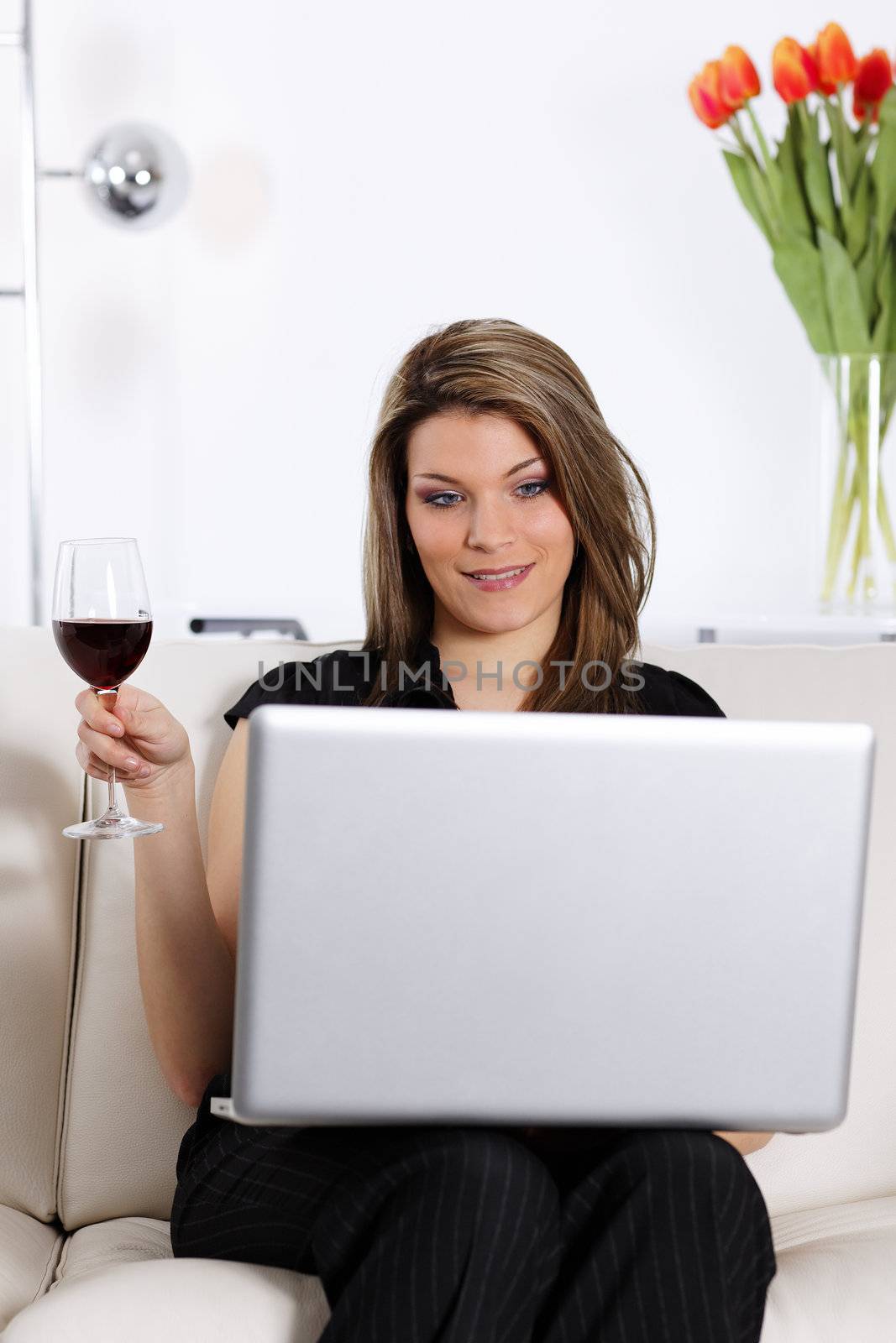 computer and wine