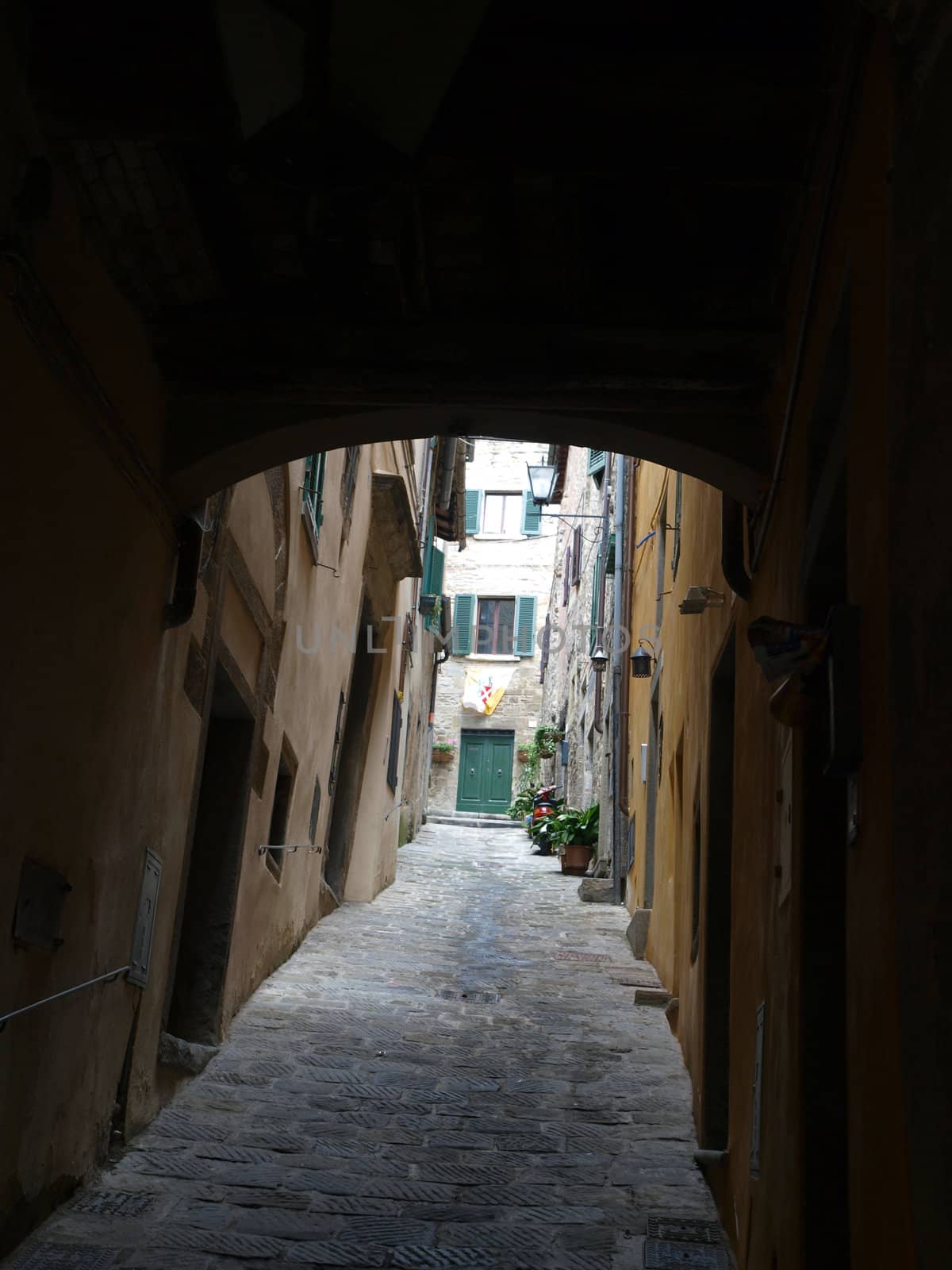 lovely, steep and narrow streets of Cortona. Tuscany