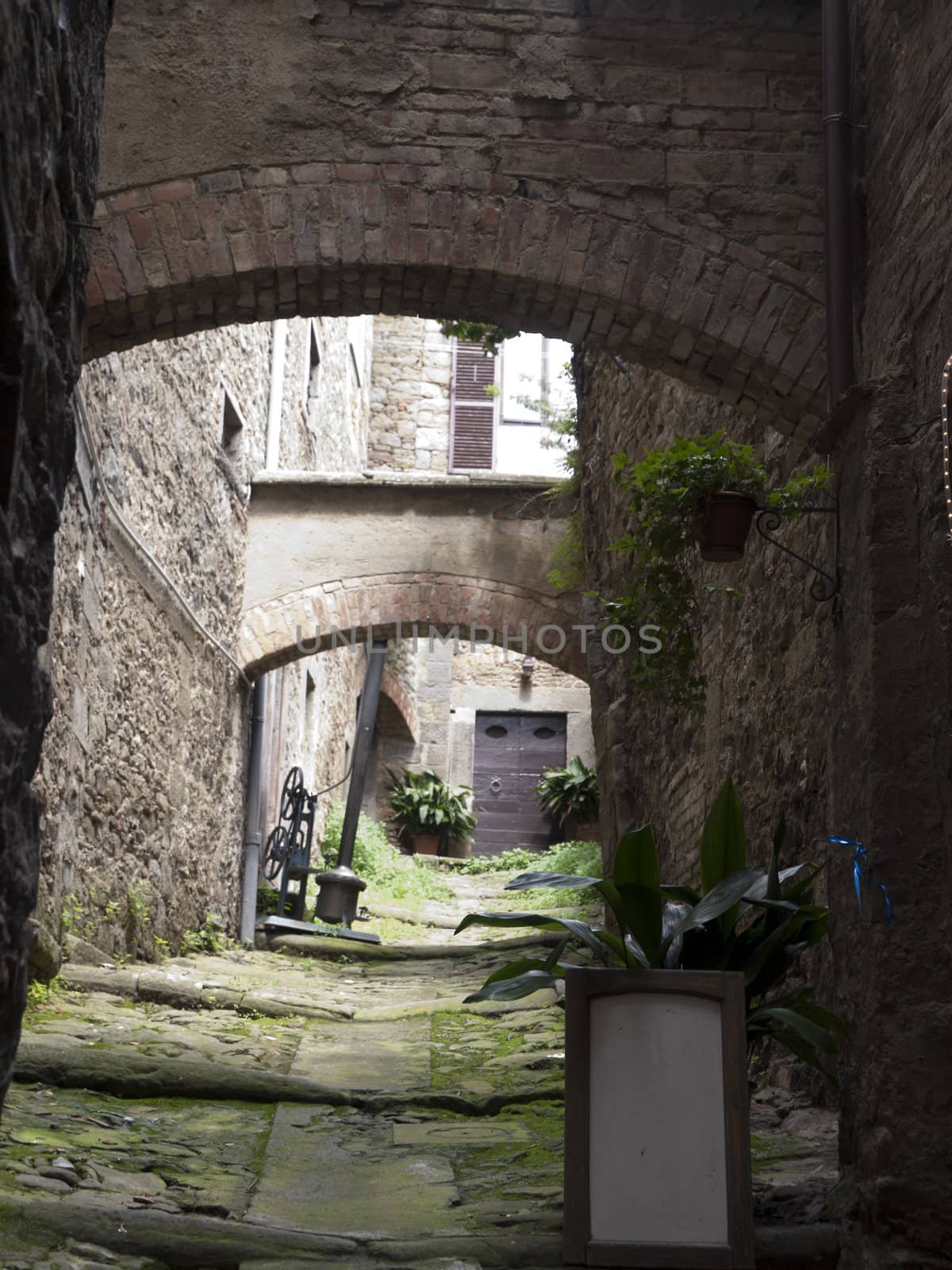 lovely, steep and narrow streets of Cortona. Tuscany