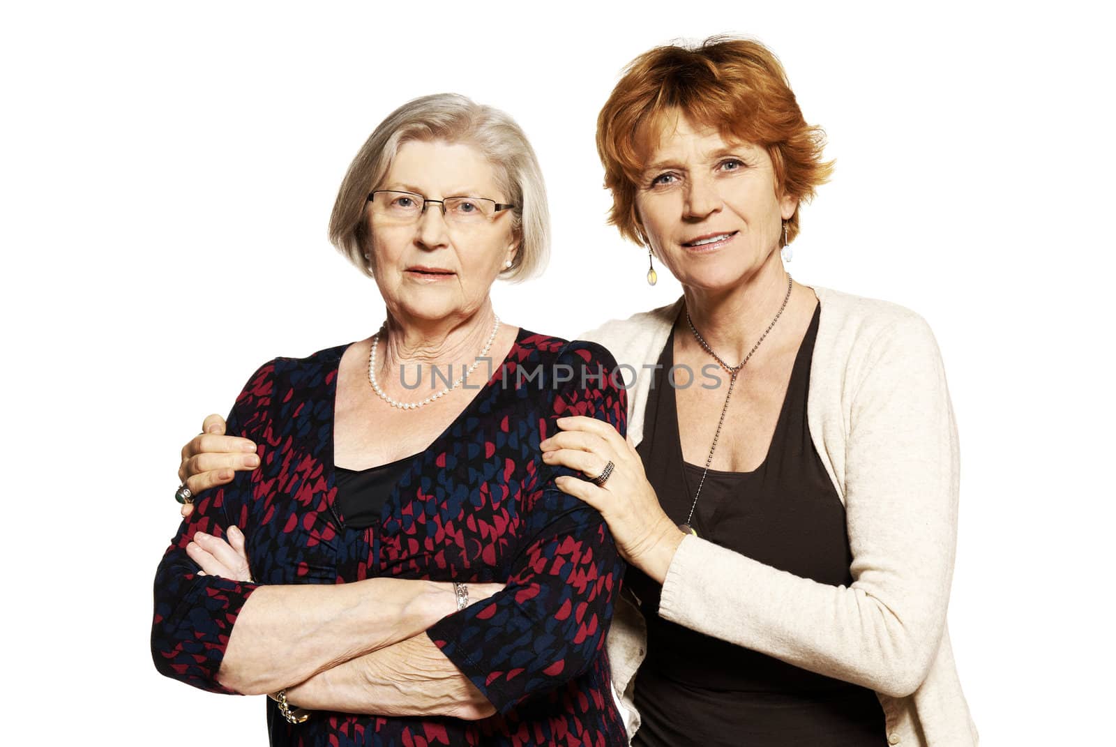 Studio shot of two women. Mother and Daughter.