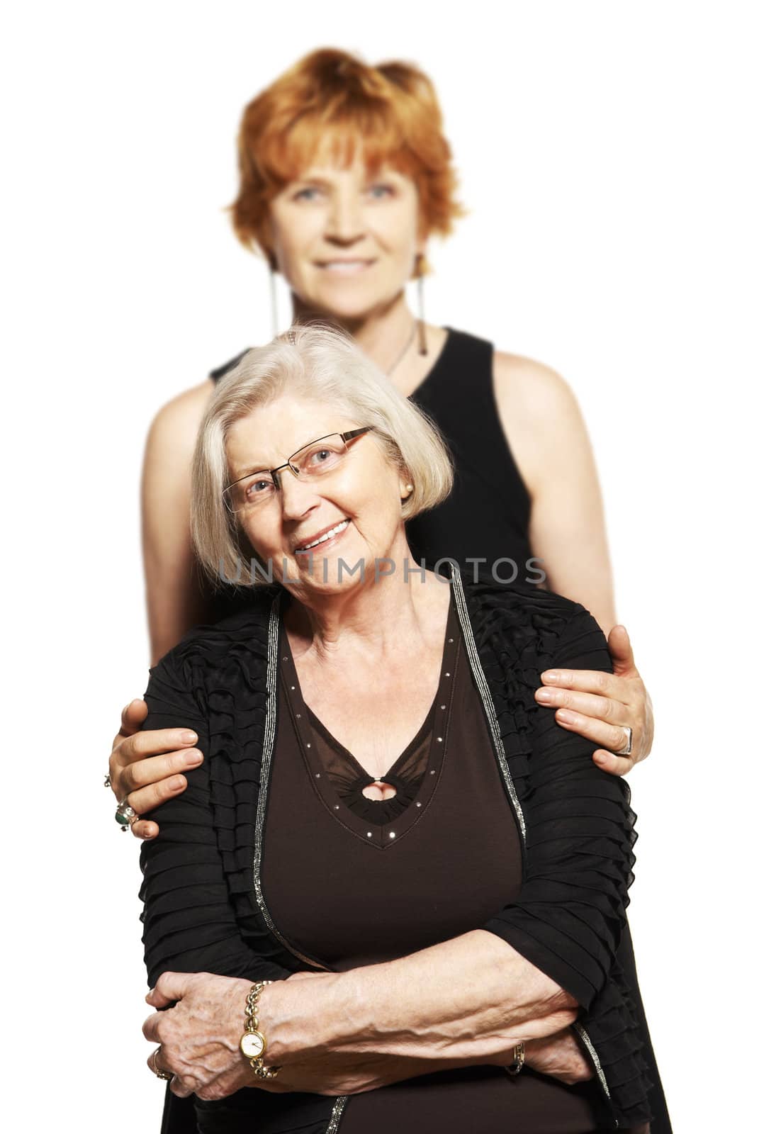 Studio shot of two women. Mother and Daughter.