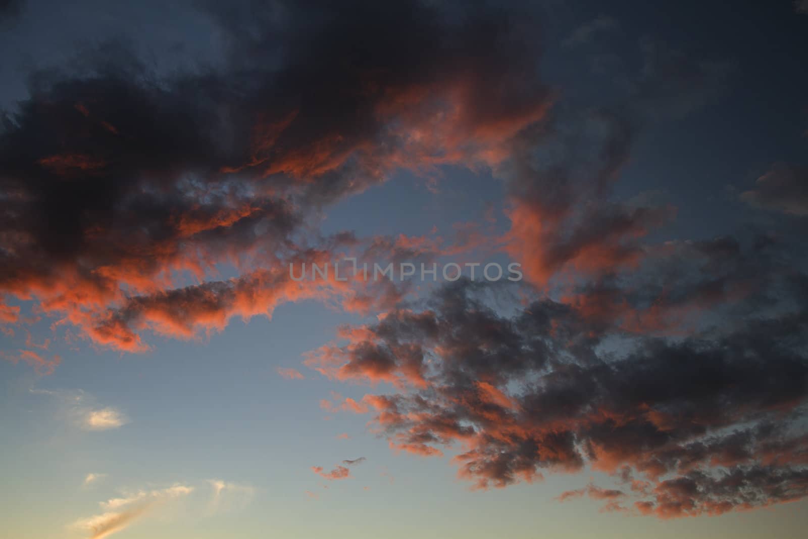 Cloured cloud by sunset