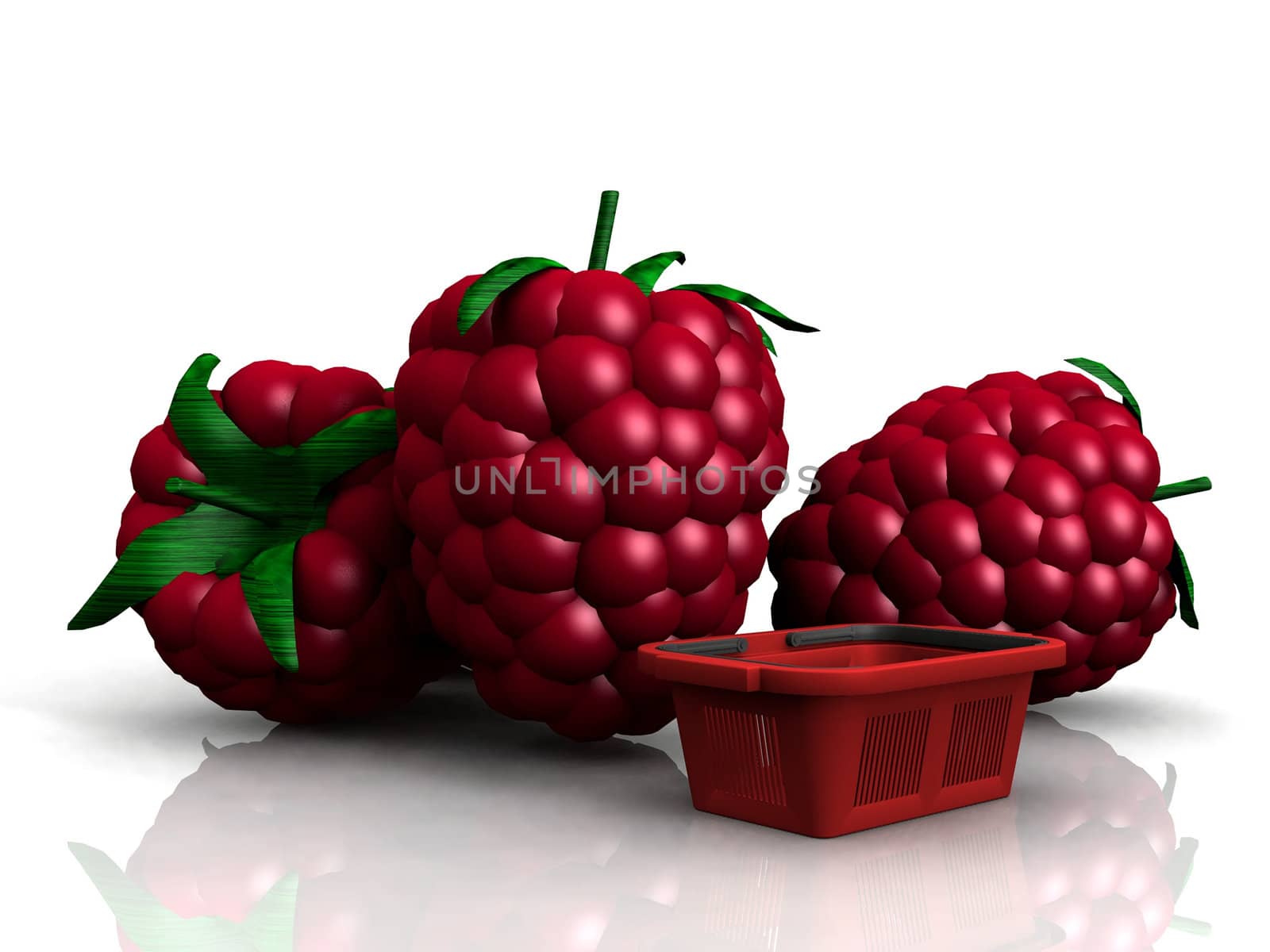 the raspberries and the basket by njaj