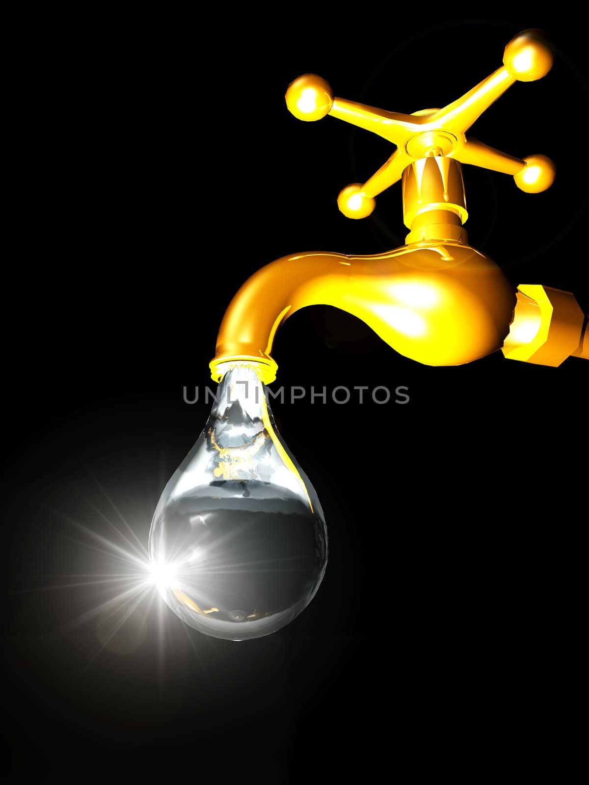 the faucet and the water drop by njaj