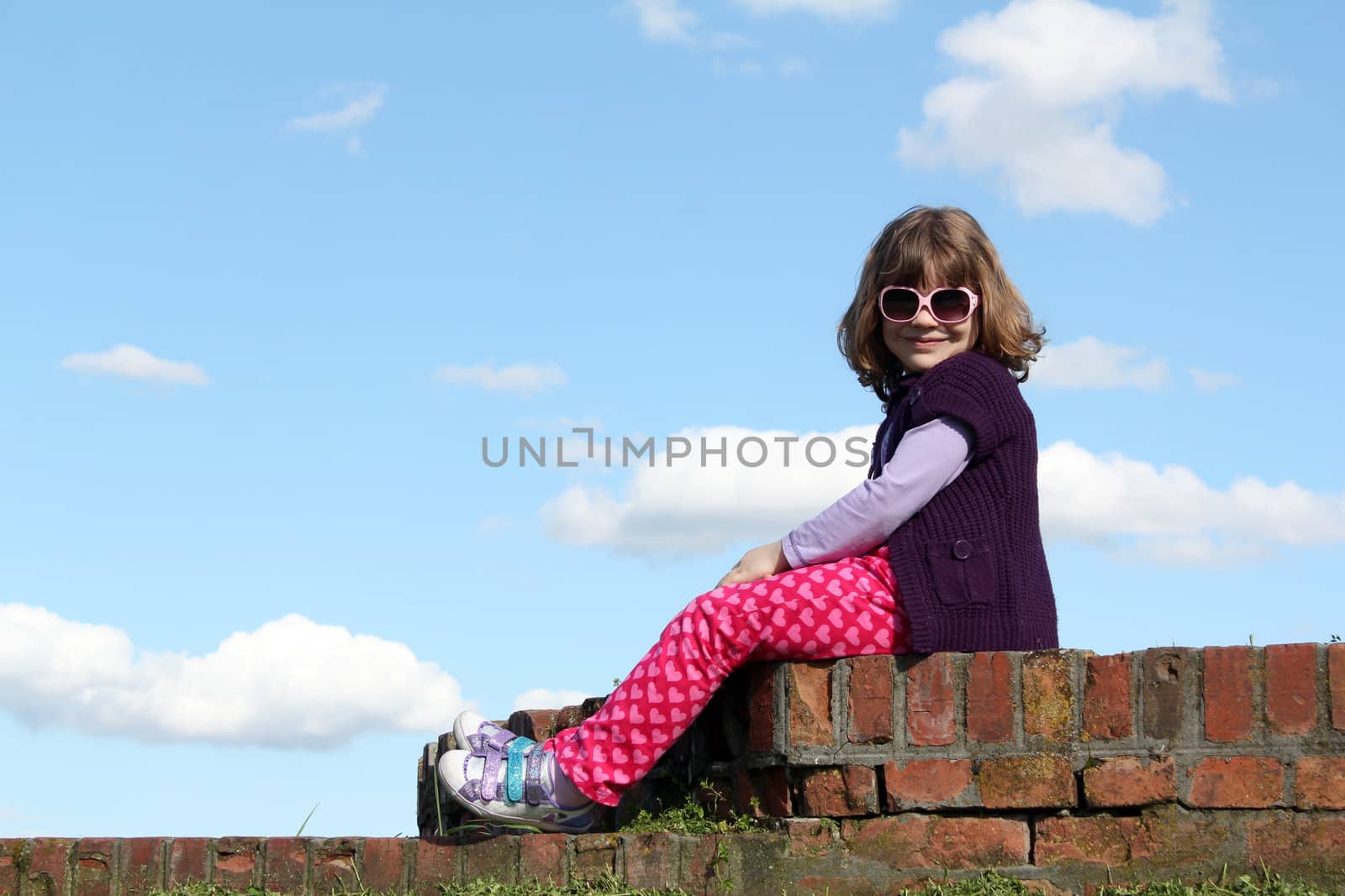 cute little girl with sunglasses