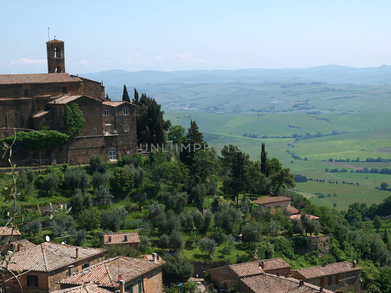 Medieval Town In Montalcino Area, Tuscany, Italy