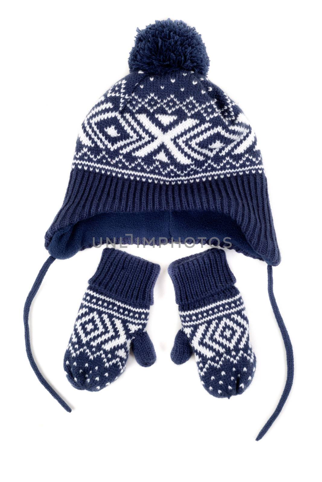 set of hat and mittens for children
