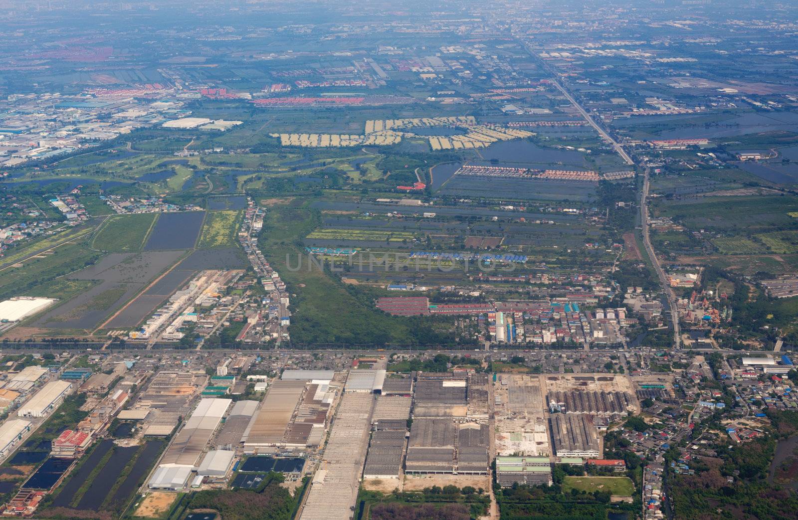 view from the top on the outskirts of Bangkok.
