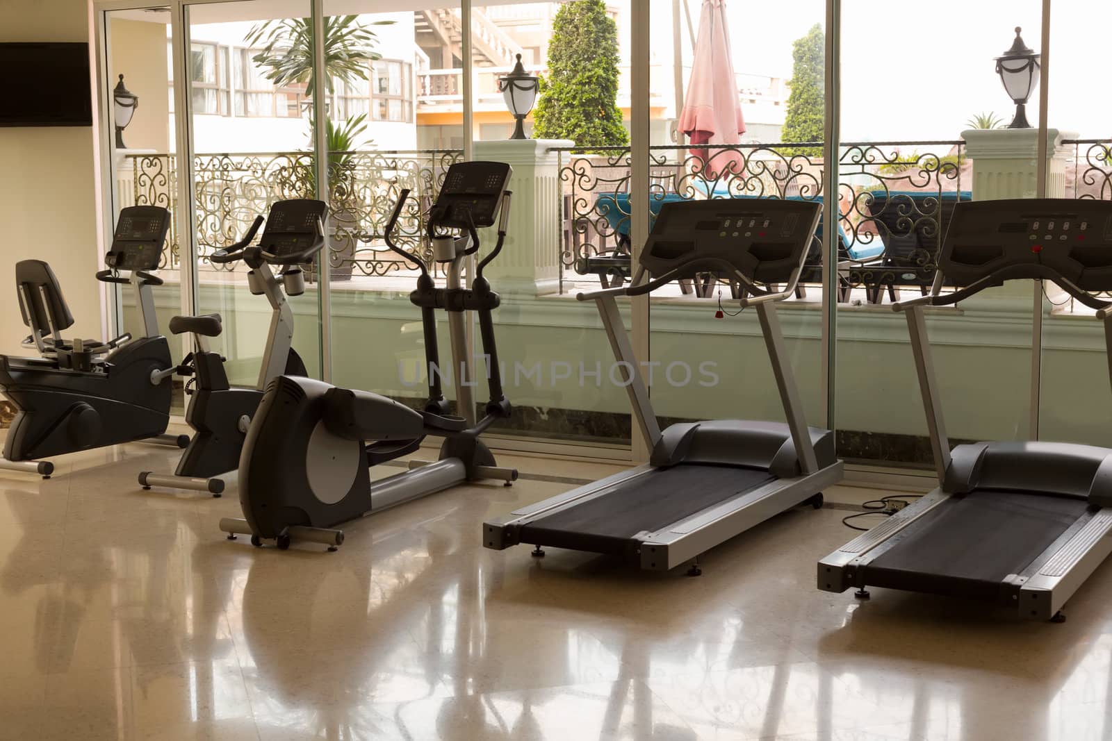 gym at the hotel, jogging tracks