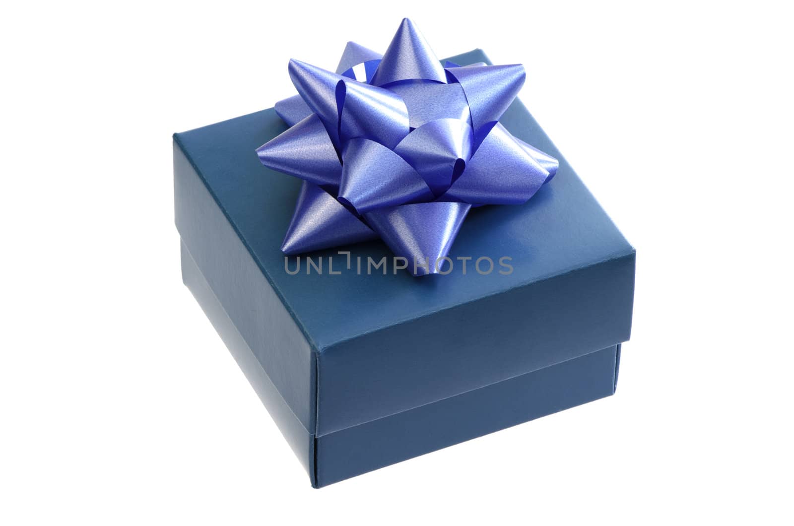 Gift box with bow isolated on white background.