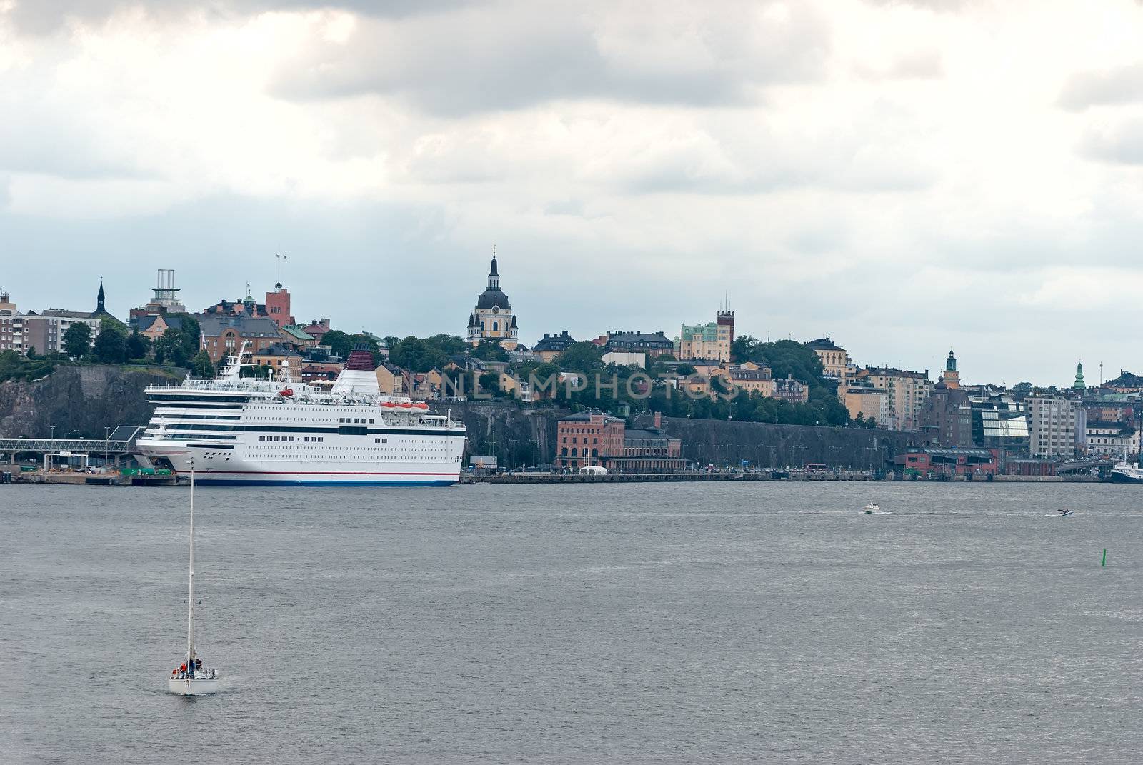 Cruise ship in the port of Stockholm. Sweden.