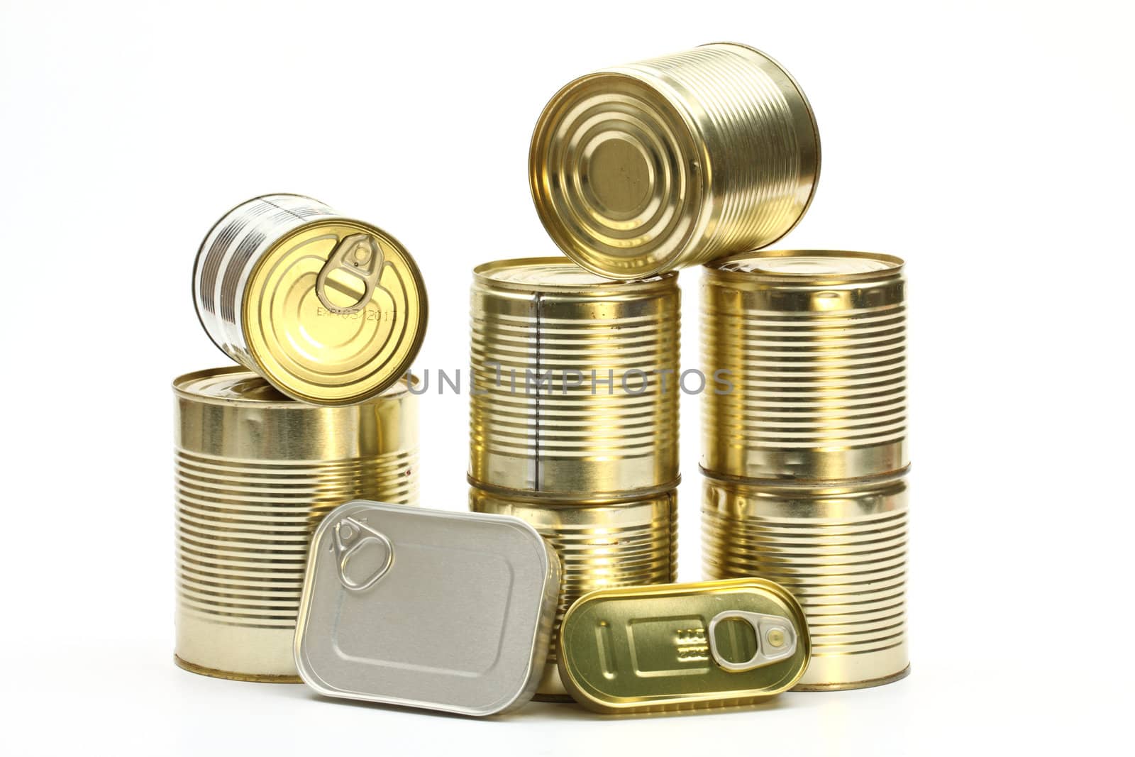 pile of different size and shaped cans