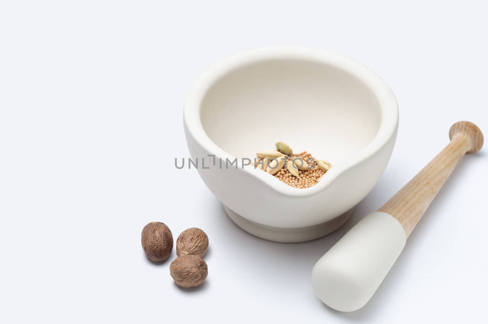 Pestle and Mortar with Spices by frannyanne