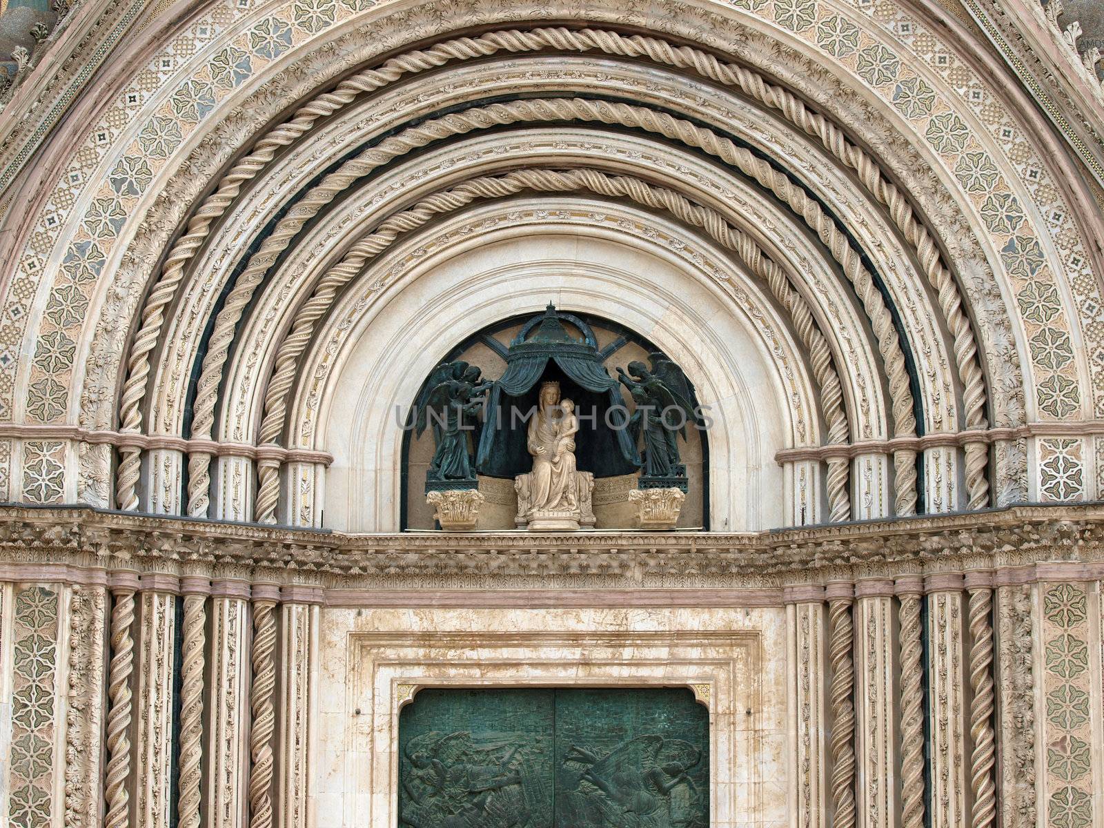 Main west portal - Orvieto Cathedral . Orvieto,Umbria, Italy 