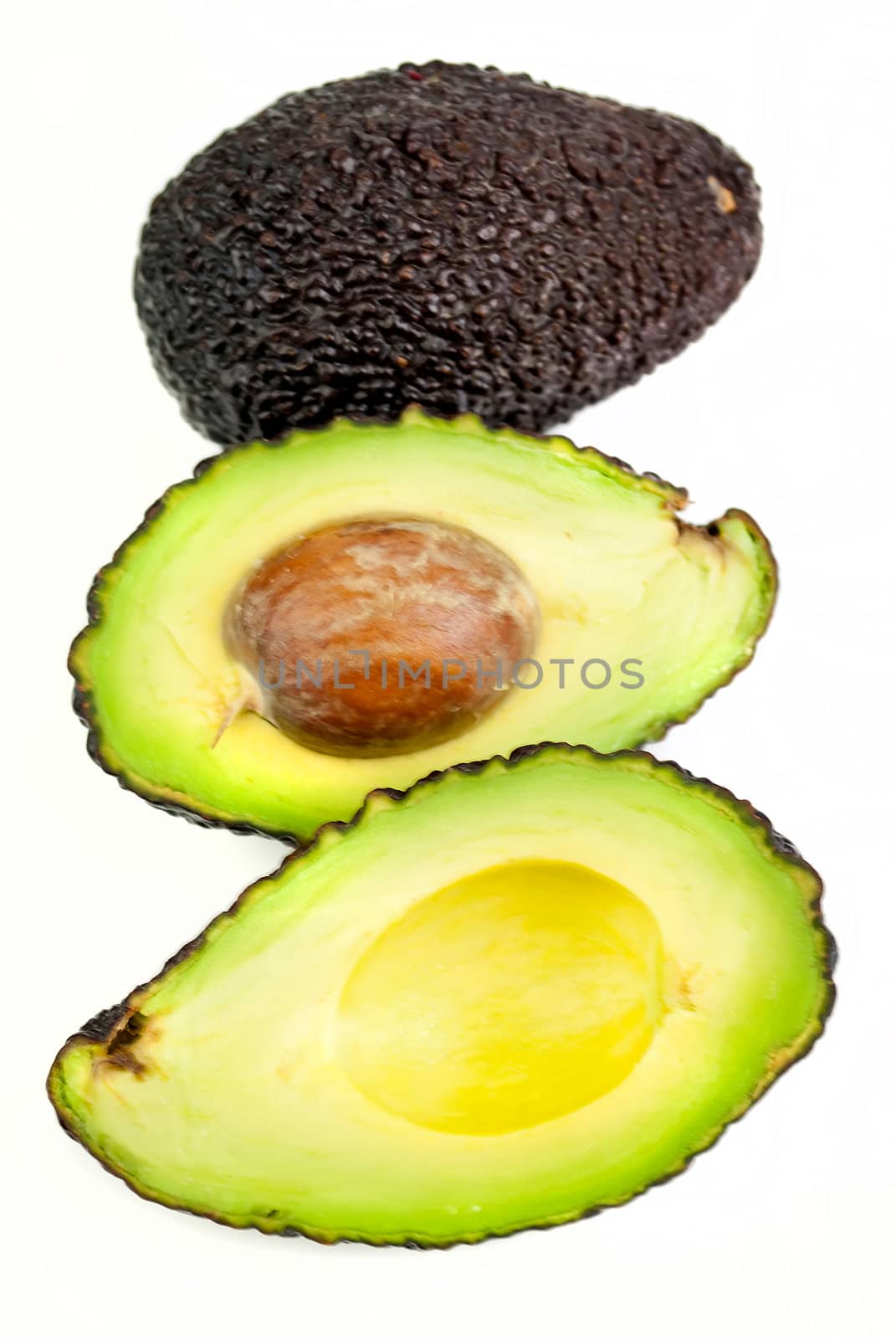 fresh organic healthy avocado fruit isolated on white background