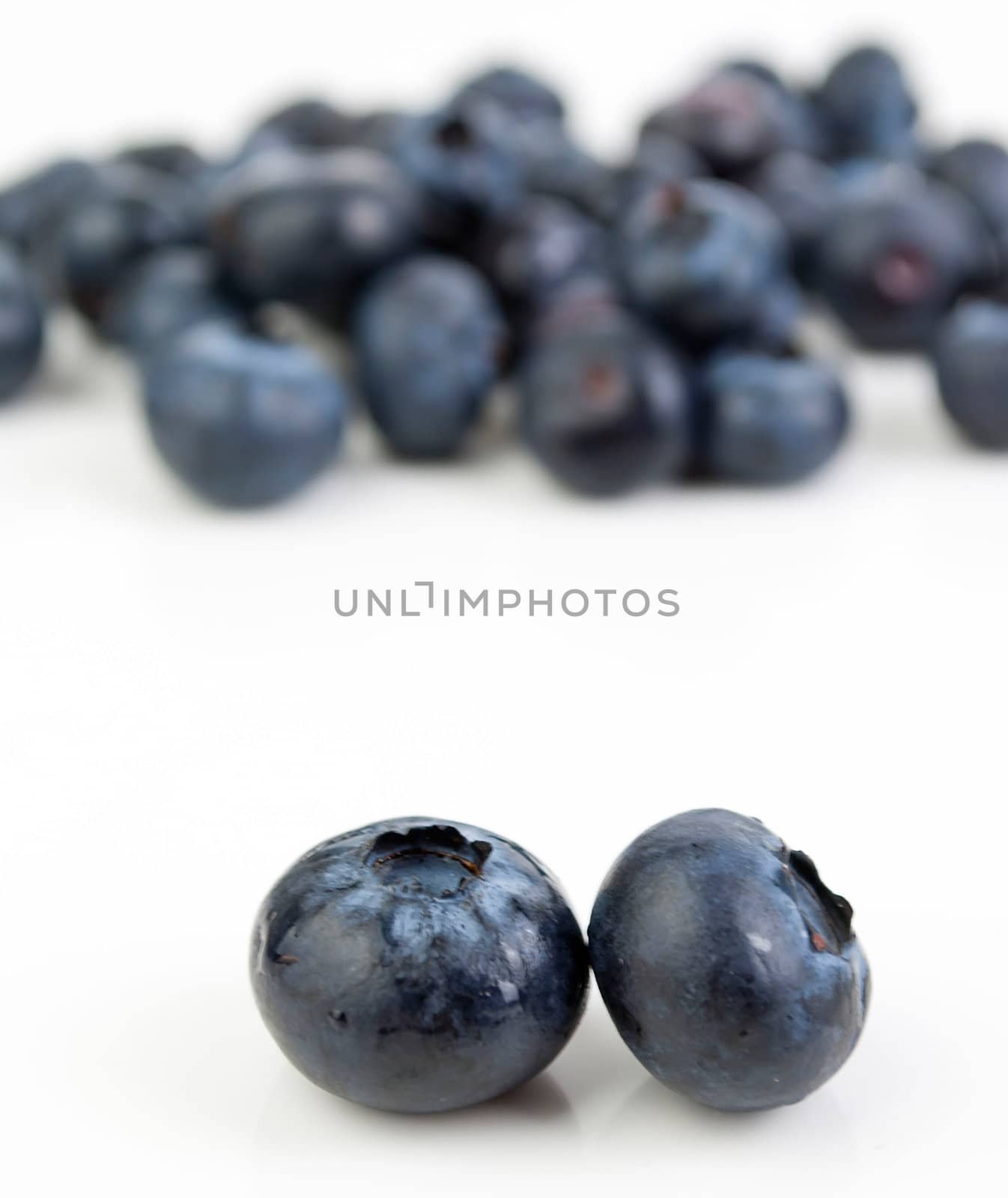 healthy organic blueberries isolated on white background