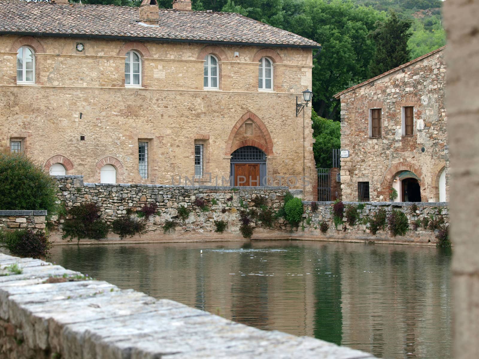 Bagno Vignoni in Tuscany.  Spa known for the Middle Ages  