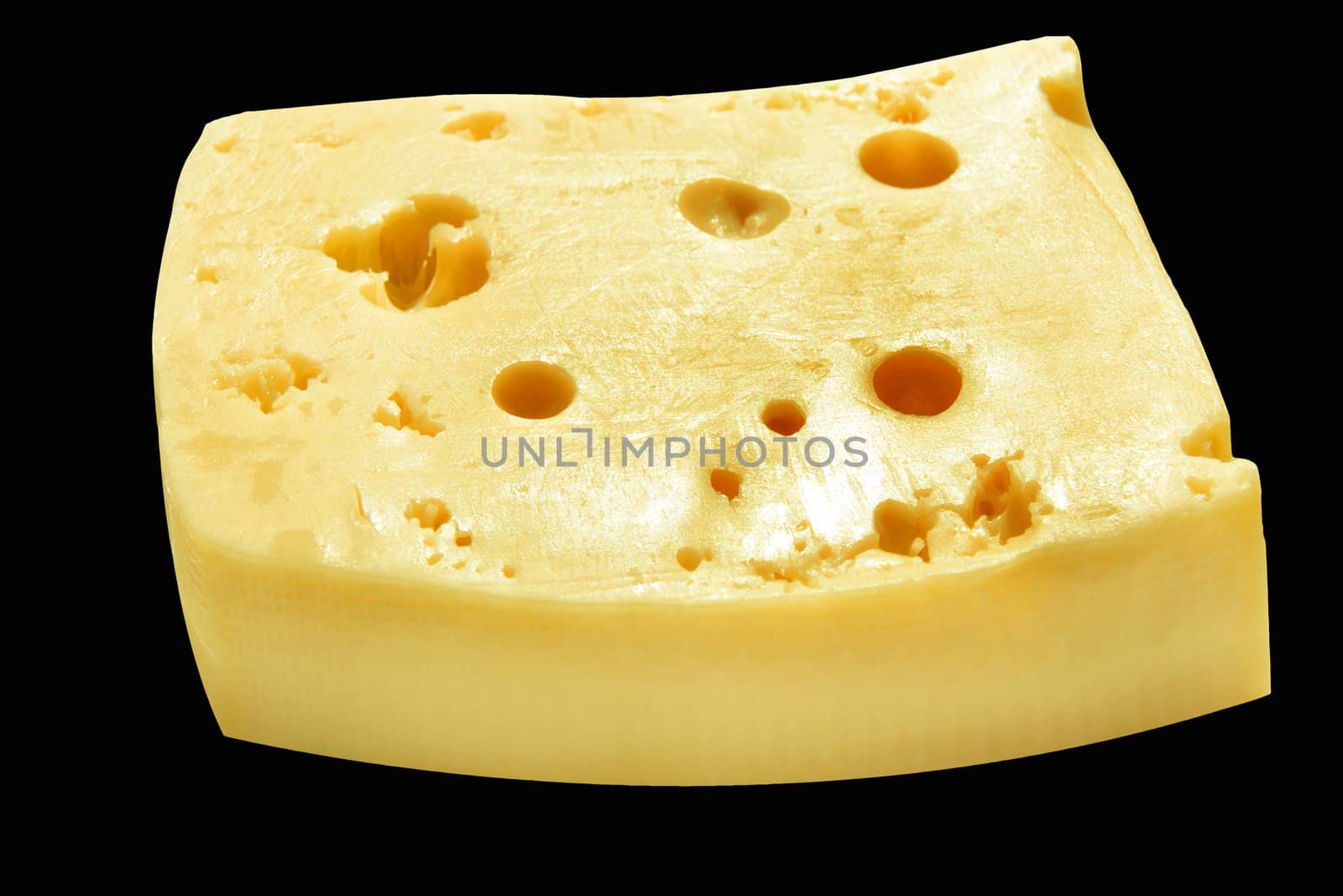 Piece of the cheese on black background by cobol1964