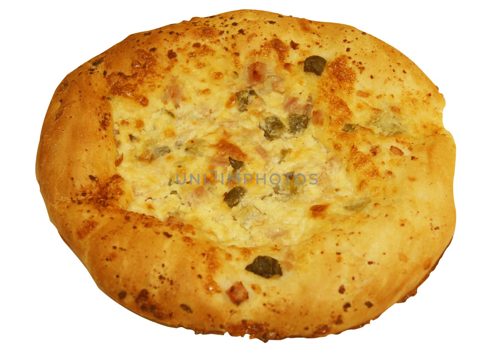 Pie pizza on white background is insulated